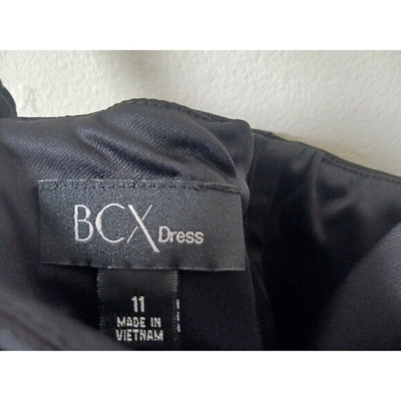 BCX Juniors Mini Bodycon Lace Dress Adjustable Straps Black Size11 - Picture 4 of 8